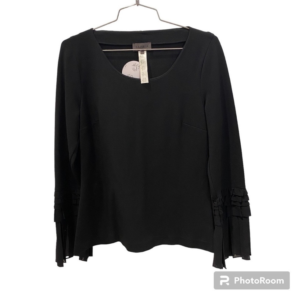 LA PERLA VINTAGE Long Sleeve Ruffle Sleeve Top